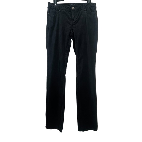 New White House Black Market Black Velvet Slim Leg Pants Rhinestone 2‎ Regular - Picture 2 of 10